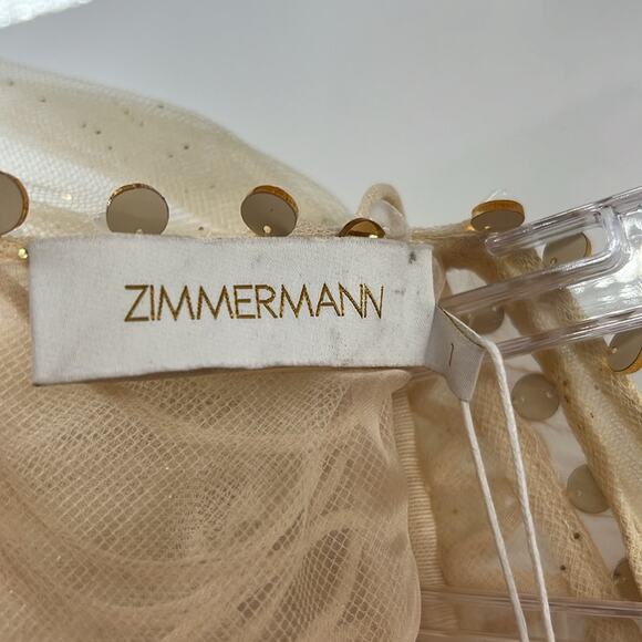Zimmermann Dancer Glitter Tulle Dress - Cream - 1 or US 6 - New with tags - Picture 7 of 14
